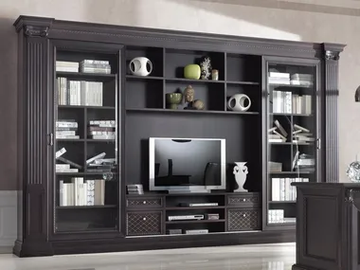 VOGUE - Open freestanding solid wood bookcase with TV stand by Guerra Vanni - view 2